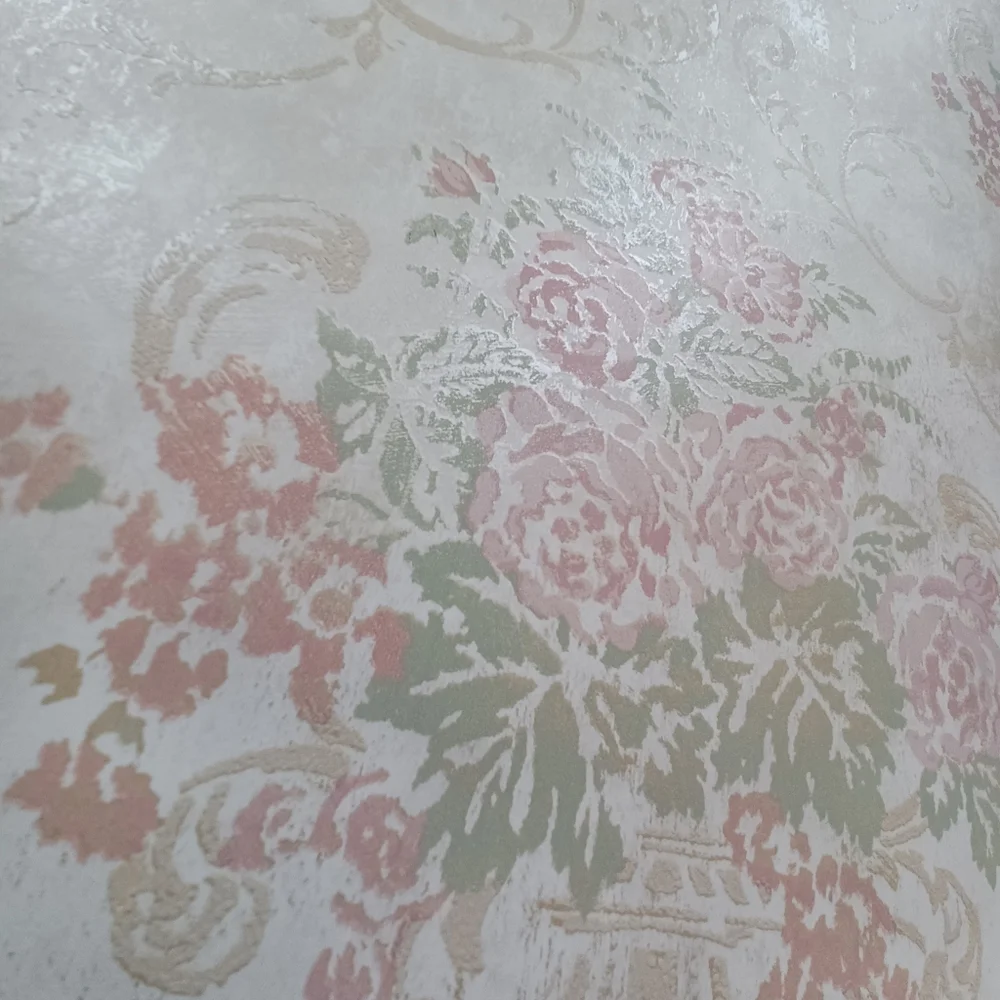 Wallpaper Vintage Handpainted Rose in Planter